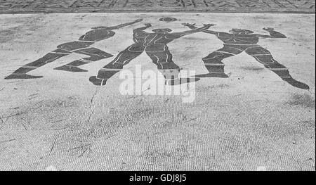 Mosaici di attività sportive a Mussolini il Foro Italico a Roma Lazio Italia Europa Foto Stock