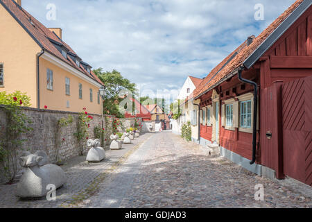 Storica città di Hanse Visby sullo svedese del Mar Baltico isola di Gotland Foto Stock