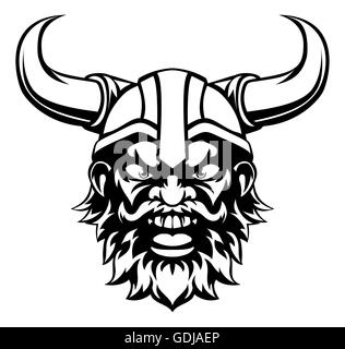 Un cartoon viking uomo mascotte sportive Foto Stock