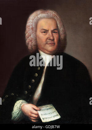 Johann Sebastian Bach. Il tedesco compositore barocco, J S Bach (1685-1750). Ritratto di Elias Gottlob Haußmann, 1746. Foto Stock