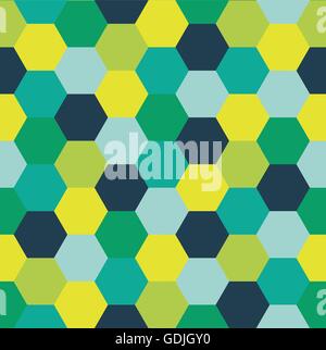 Configurazione di ripetizione di astratta esagono colorato sfondo vettoriale Illustrazione Vettoriale