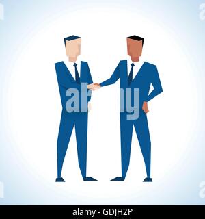 Illustrazione di due imprenditori stringono le mani Illustrazione Vettoriale