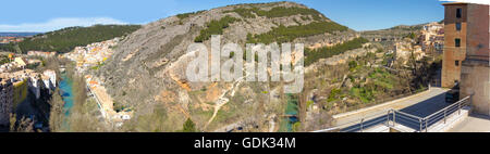 Vista aerea della città monumentale di Cuenca, Spagna Foto Stock