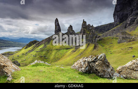 I pinnacoli del vecchio uomo di Storr - Isola di Skye in Scozia Foto Stock