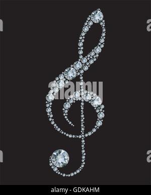 Diamond chiave di violino. Illustrazione Vettoriale Illustrazione Vettoriale