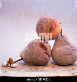 Il marcio pere e Apple Foto Stock