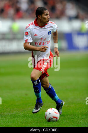 Soccer Bundesliga, stagione 2010-2011, 2° round, Eintracht Frankfurt - Hamburger SV 1:3, Paolo Guerrero di Hamburger SV Foto Stock