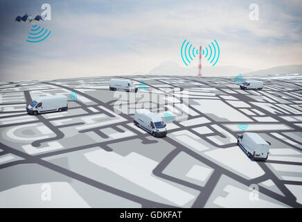 3D Rendering percorso GPS Foto Stock