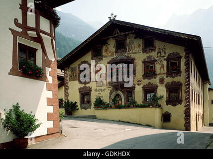 Geografia / viaggi, Austria, Tirolo, Oetz, gastronomia, inn 'Zum Stern", costruito: 1573, vista esterna, Foto Stock