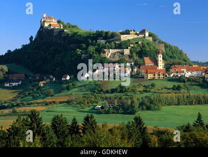 Geografia / viaggi, Austria, la Stiria, Riegersburg, vista città / viste sulla città, comune con edifici del castello dal 1130, vista esterna, Foto Stock