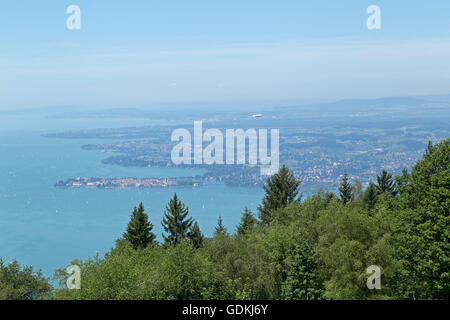 Vista dal Monte Pfaender, Bregenz, il lago di Costanza, Vorarlberg, Austria Foto Stock