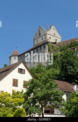 Il castello di Meersburg, Meersburg, Lago di Costanza, Baden-Wuerttemberg, Germania Foto Stock