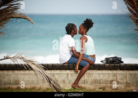 Le Piccole Antille Barbados parrocchia Saint Michael west indies capitale Bridgetown Rockley worthing zona spiaggia la gioventù locale teena Foto Stock