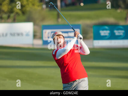 Shanshan Feng in azione il giorno finale della omega Dubai Ladies Masters, Dubai, UAE, signore dei Maestri Foto Stock