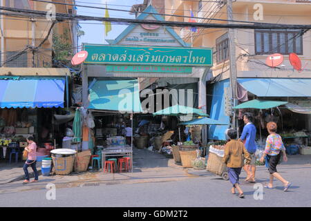 Pak Khlong Talat mercato Bangkok in Thailandia. Foto Stock