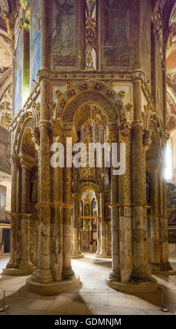 Charola, originale chiesa templare, ottagonale rotunda, fortezza di Tomar, il castello dei Cavalieri Templari, Templar, UNESCO Foto Stock