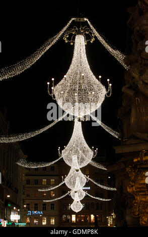 Famoso Graben di notte il 09 dicembre 2011 a Vienna, in Austria Foto Stock