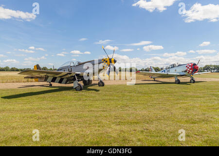 A-6D Harvard III (T6) texano con mustang p 51d Foto Stock