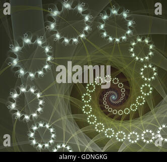 Composizione del frattale astratto spirali di fantasia e texture.Fractal artwork per creative design, flyer, coperchio interno, poster. Foto Stock