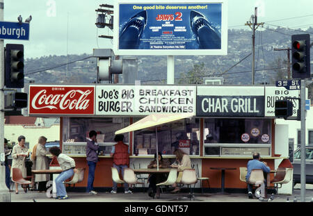 Burger Shack su terzo St in Los Angeles circa 1980 Foto Stock