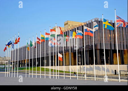 Geografia / viaggi, Lussemburgo, Kirchberg Edificio amministrativo dell'Unione europea, Boulevard Konrad Adenauer, la Corte di giustizia europea, Additional-Rights-Clearance-Info-Not-Available Foto Stock