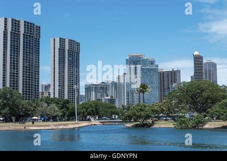 L'Ala Moana Beach Park, Honolulu, Hawaii Foto Stock