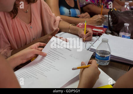 Las Vegas, Nevada - studio degli Immigrati per la cittadinanza degli Stati Uniti la prova. Foto Stock