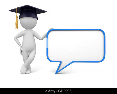 3d medico, laureato con vuoto discorso bolla Foto Stock