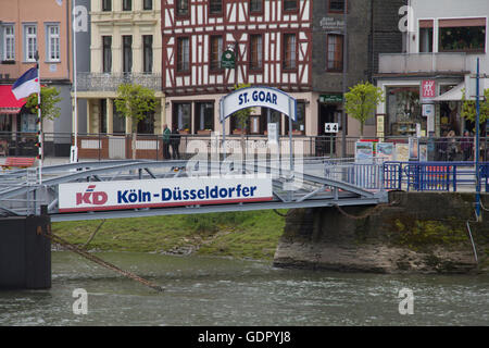 Il pittoresco villaggio di St. Goar sul fiume Reno, Germania. Foto Stock