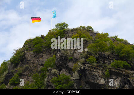 Legndary Lorelei Rock, la Gola del Reno, Germania. Foto Stock