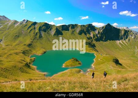 Geografia / viaggi, in Germania, in Baviera, paesaggi, Alpi Hinterstein Valley vicino a Bad Hindelang, Schrecksee, escursionisti, No-Coffee-Table-Book-Uso: Allgäu Foto Stock