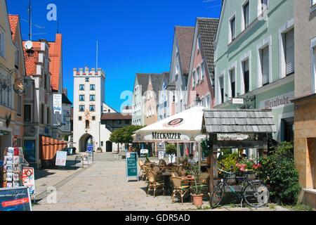 Geografia / viaggi, in Germania, in Baviera, Mindelheim, Einlasstor, Kornstrasse, , Additional-Rights-Clearance-Info-Not-Available Foto Stock