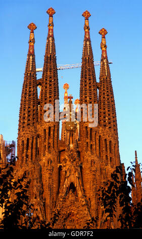 Barcellona, La Sagrada Familia: facciata della Natività Foto Stock