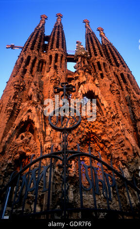 Barcellona: La Sagrada Familia. La facciata della Natività Foto Stock