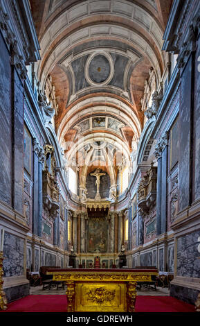 Patrimonio Mondiale dell'UNESCO, la navata centrale del duomo, Sé Catedral de Évora Basílica Sé Catedral de Nossa Senhora da Assunção, Foto Stock