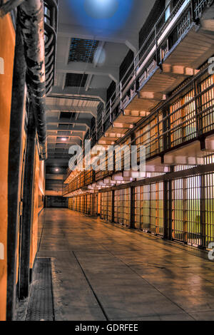 Alcatraz blocco C di notte Foto Stock