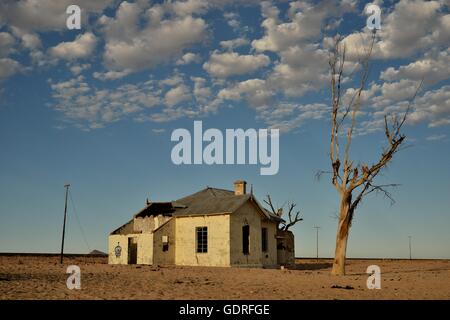 Antico tedesco stazione ferroviaria di Garub, Aus, Karas Regione, Namibia Foto Stock