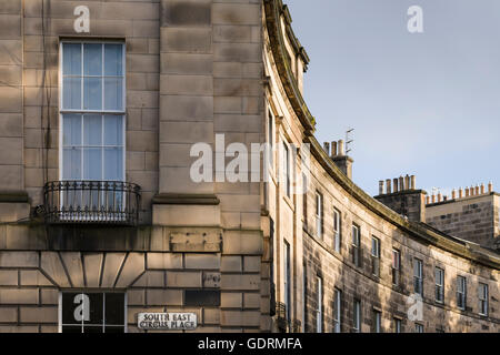 Dettagli architettonici al Royal Circus, Edinburgh New Town, progettato da William Playfair nel 1823. Foto Stock