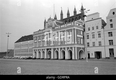 Il Municipio a Rostock, 1963 Foto Stock