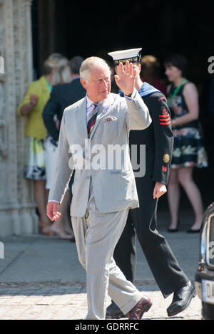 Exeter Devon, Regno Unito. 19 Luglio, 2016. Il Duca e la duchessa di Cornovaglia, il principe Carlo e Camilla, visitare Exeter, Credito: @camerafirm/Alamy Live News Foto Stock