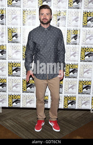 San Diego, California, Stati Uniti d'America. 21 Luglio, 2016. Justin Timberlake arriva per la foto chiamata del film di DreamWorks Animation ''Troll'' al Bayfront Hotel Hilton. Credito: Lisa O'Connor/ZUMA filo/Alamy Live News Foto Stock