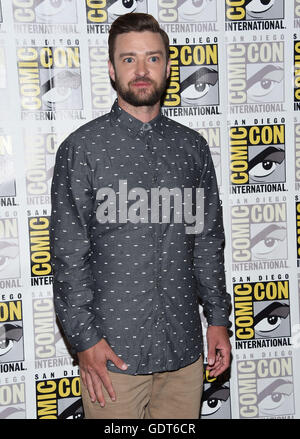 San Diego, California, Stati Uniti d'America. 21 Luglio, 2016. Justin Timberlake arriva per la foto chiamata del film di DreamWorks Animation ''Troll'' al Bayfront Hotel Hilton. Credito: Lisa O'Connor/ZUMA filo/Alamy Live News Foto Stock