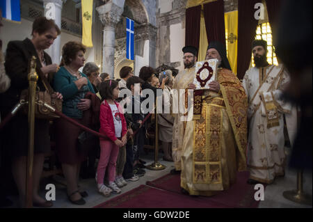 Interno della chiesa di San Demetrio (Hagios Demetrios) Foto Stock