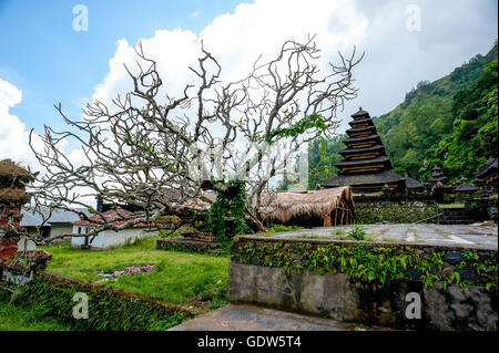 Tempio indù di Trunyan villaggio nella parte nord di Bali, Indonesia Foto Stock