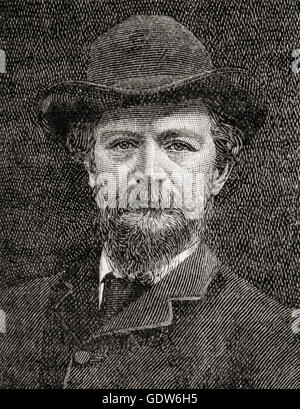 Algernon Charles Swinburne, 1837 - 1909. Poeta inglese, drammaturgo, romanziere e critico. Foto Stock