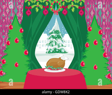 Soggiorno a tempo di Natale. Foto Stock