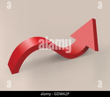 3D freccia ricurva Illustrazione Vettoriale