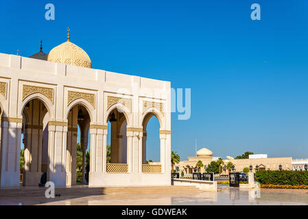Vista di Zabeel moschea a Dubai, Emirati arabi uniti Foto Stock