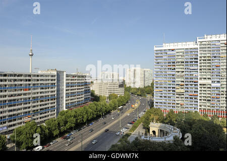 Blocchi a torre in Leipziger Strasse in Berlin-mitte Foto Stock