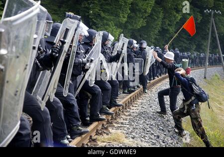 Vertice del G8 i blocchi Foto Stock